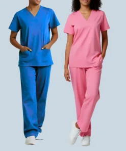 women linen scrubs