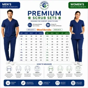 100% Wool Scrubs | For Men and Women 15 WOOL scrub size chart
