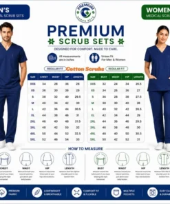 cotton scrub size chart