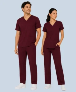 100% Organic Bamboo Scrubs for Men and Women 15 Burgundy Bamboo Scrubs