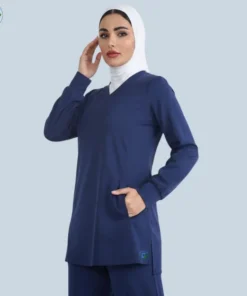 Women's Scrub Set - Long Sleeve Top and Drawstring Pants