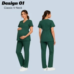 Hunter Green Maternity Scrubs