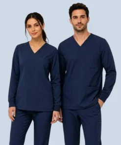 scrub tops long sleeve navy