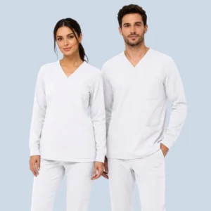 white long sleeve scrub tops