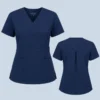 Mock wrap scrub top