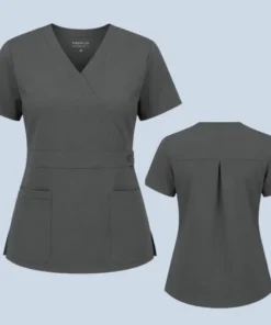 Mock Wrap Scrub Top | Premium Quality With Comfortable Fabric 7 high quakity women and men mock wrap scrubs top