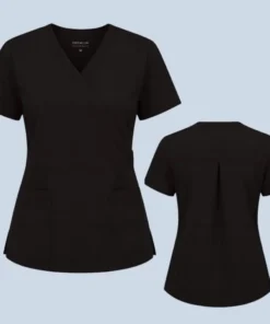 mock wrap scrub tops