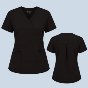 mock wrap scrub tops