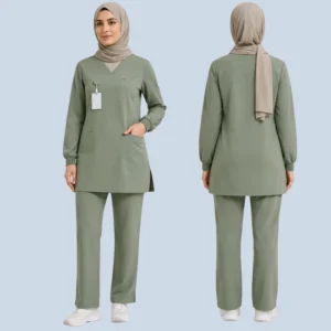 Luxury Modest Muslim Medical Scrub Set For Women