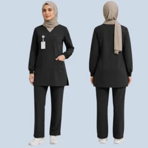 Luxury Modest Muslim Medical Scrub Set For Women 6 modest scrubs 3