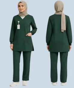 Luxury Modest Muslim Medical Scrub Set For Women 7 modest scrubs 4