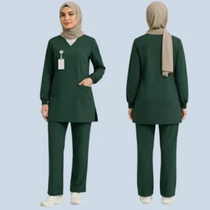 Luxury Modest Muslim Medical Scrub Set For Women 7 modest scrubs 4